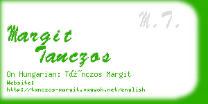 margit tanczos business card